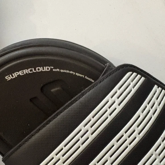 Adidas Black and White Supercloud Sandals - Picture 2 of 3
